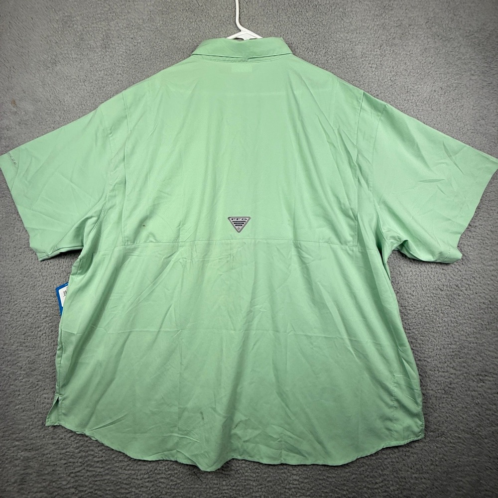 Columbia Tamiami II Mens 4X‎ LST Short Sleeve Fishing Shirt UPF 40 Light Green - Picture 8 of 11